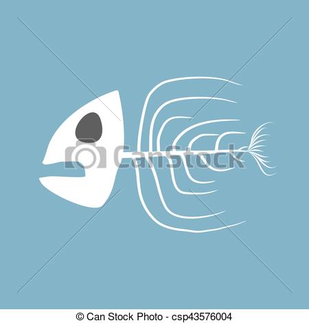 450x470 Skeleton Fish Isolated. Remains Of Marine Animal Vector Clipart