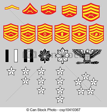 450x470 Us Marine Corps Rank Insignia For Officers And Enlisted In Clip