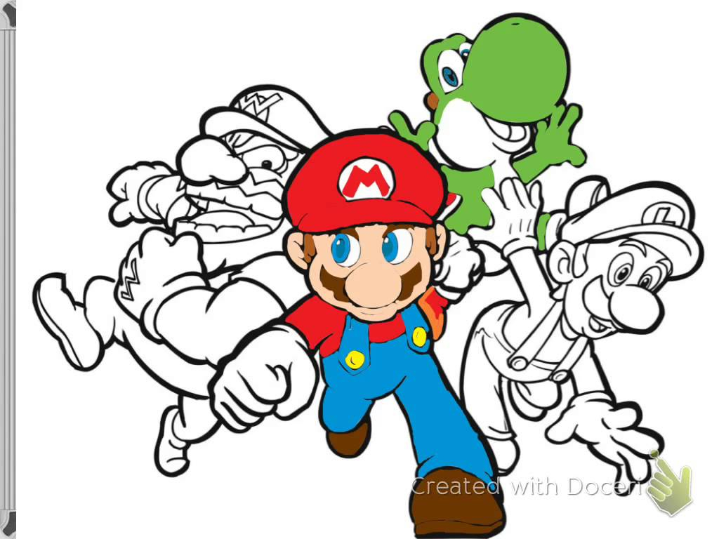1024x768 Mario And Luigi Drawing Mario Yoshi Luigi And Warrior Speed