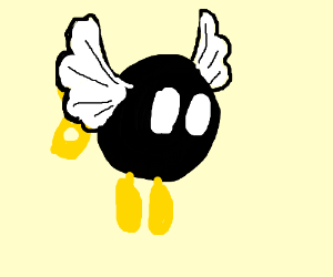 300x250 Flying Mario Bomb (Drawing By Slobugsy)