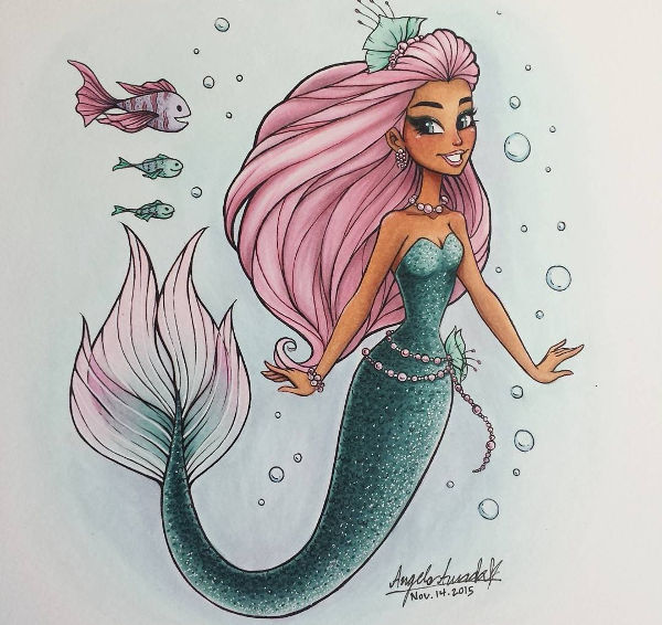 600x566 Mermaid Drawing Illustrationmermaids Drawings