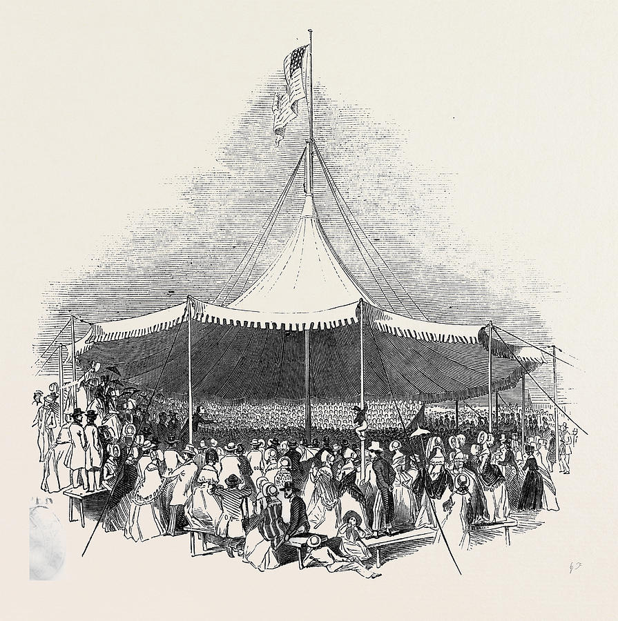895x900 Interior Of The Great Marquee Drawing By English School