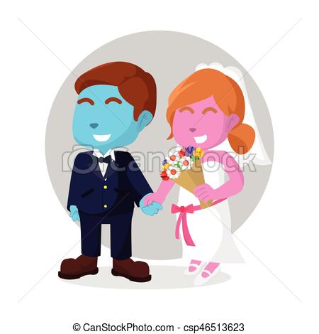 450x470 Married Couple Holding Hand Vector Illustration