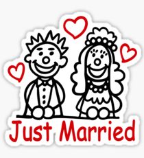 210x230 Just Married Drawing Stickers Redbubble
