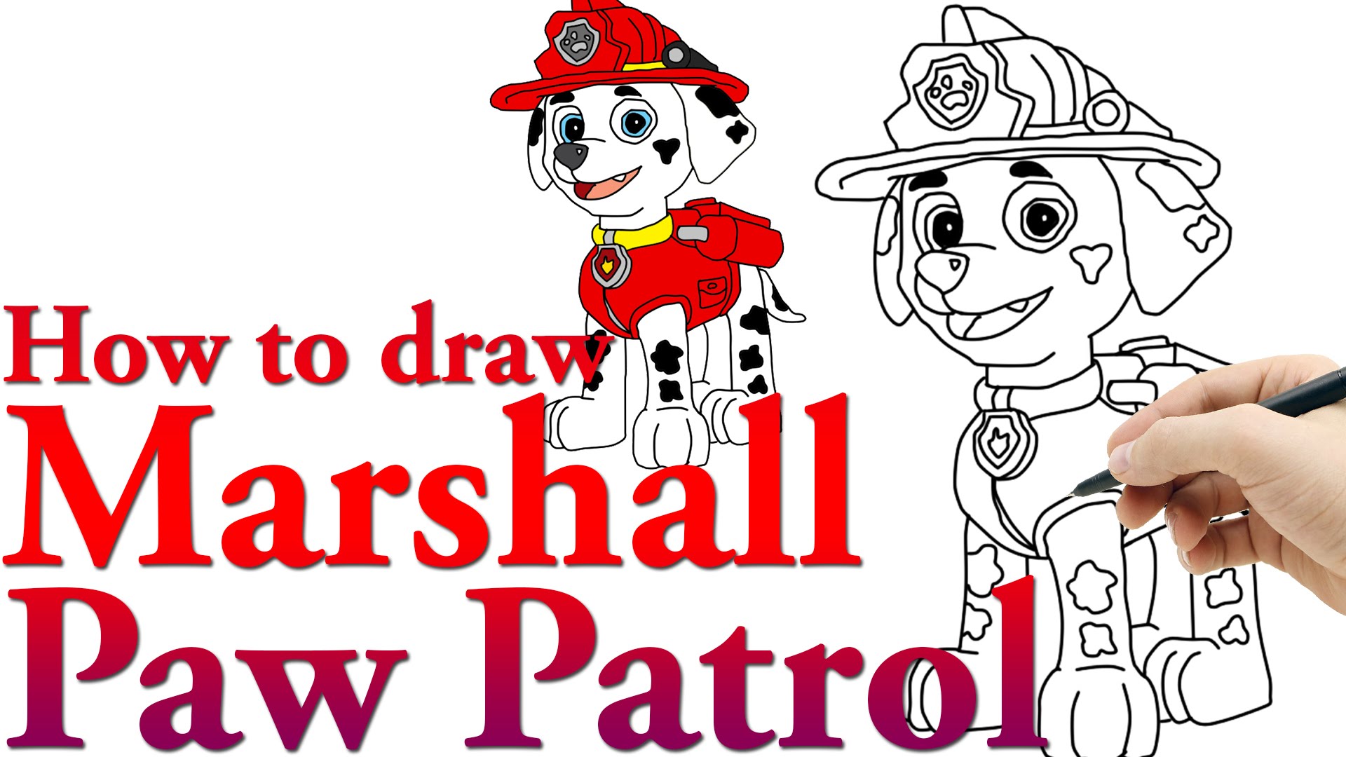 1920x1080 How To Draw Marshall From Paw Patrol Hde
