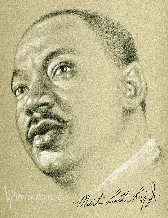542x703 Martin Luther King Pencil Portrait Drawing By Victor Powell