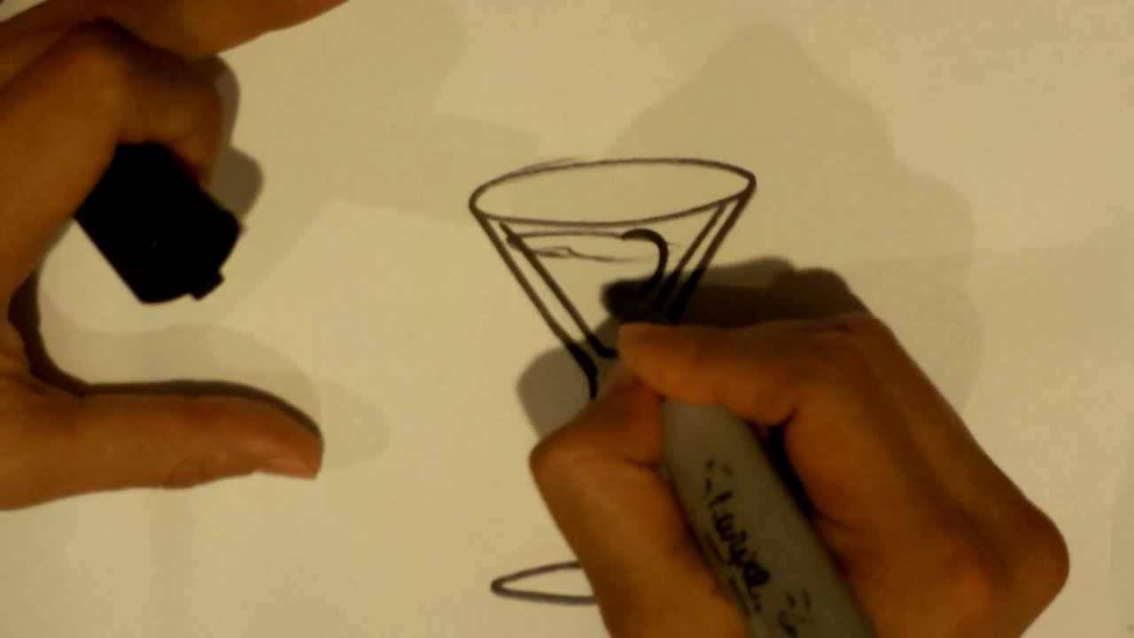 1280x720 How To Draw A Martini Glass