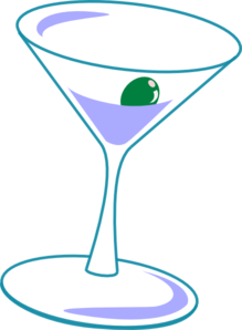 219x298 Simple Martini Glass Clip Art