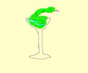 300x250 Snake In An Otherwise Empty Martini Glass