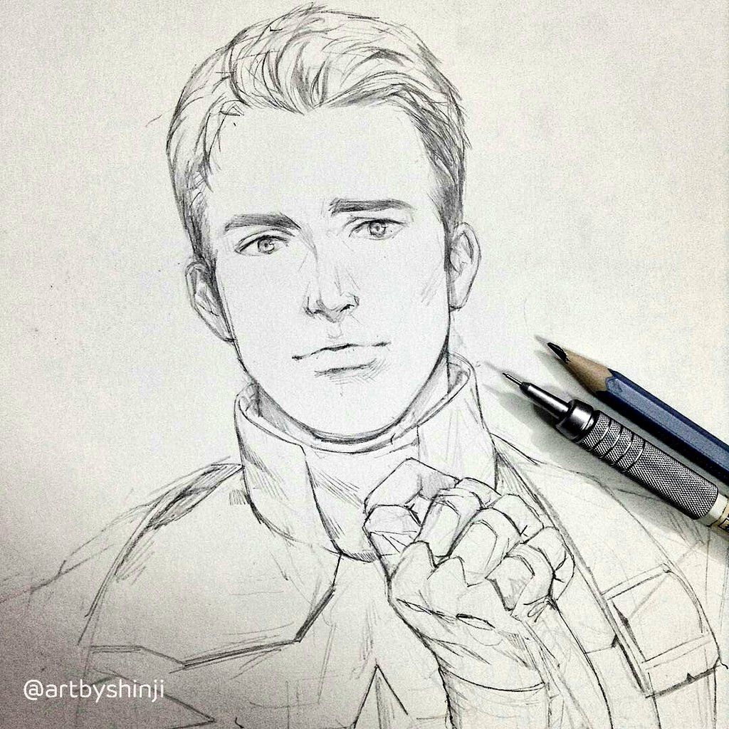 1024x1024 Hbd Chris Evans Drawing Chris Evans, Capt