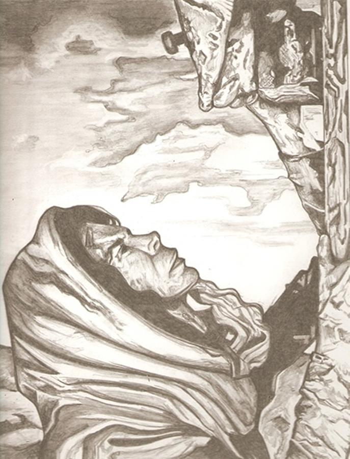 687x900 Mother Mary Drawing Drawing By Robert Crandall