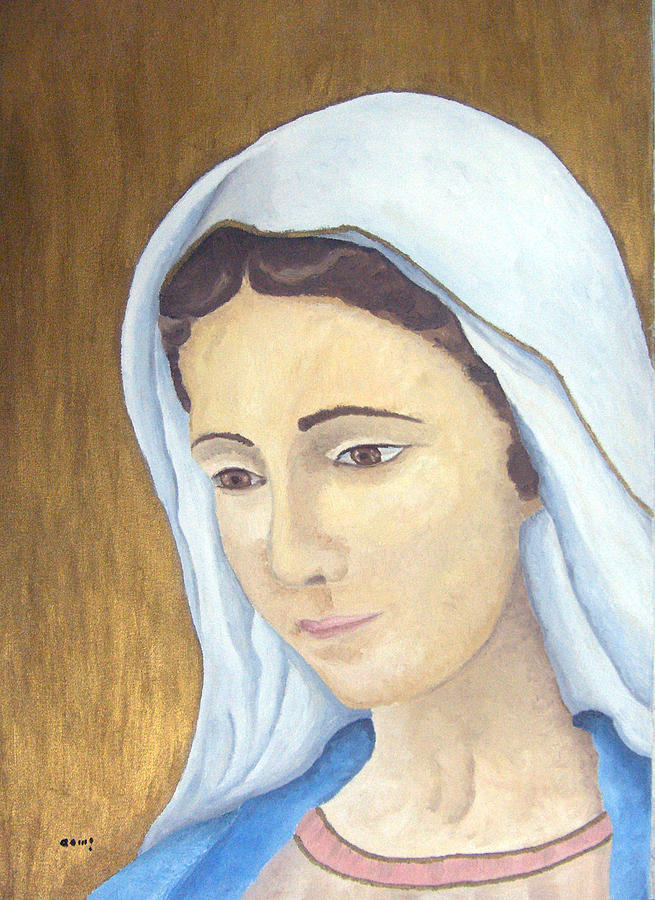655x900 Virgin Mary Drawing By Basma Saadeh