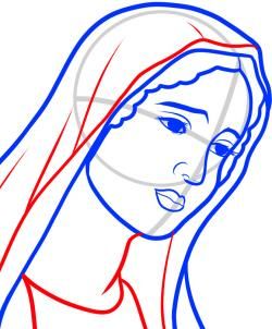 250x302 Welcome Art Line Drawing ~ How To Draw Mary (Virgin Mary
