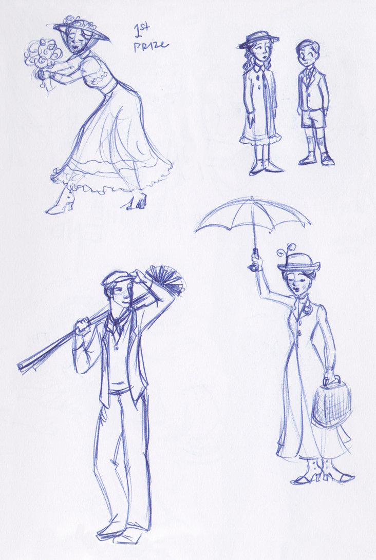 732x1091 Mary Poppins Sketchbook Montage By Kuabci On Drawing