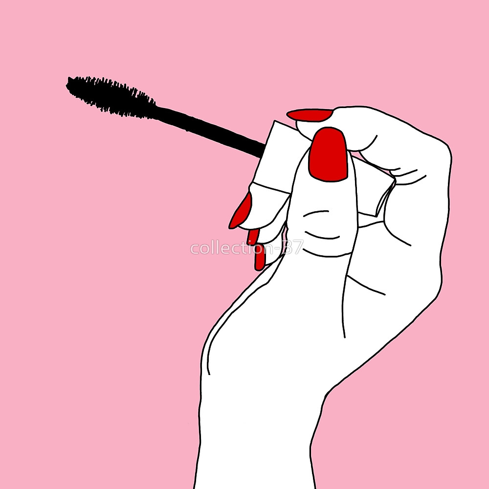 1000x1000 Pop Art Pink Tumblr Mascara Line Drawing By Collection 37 Redbubble