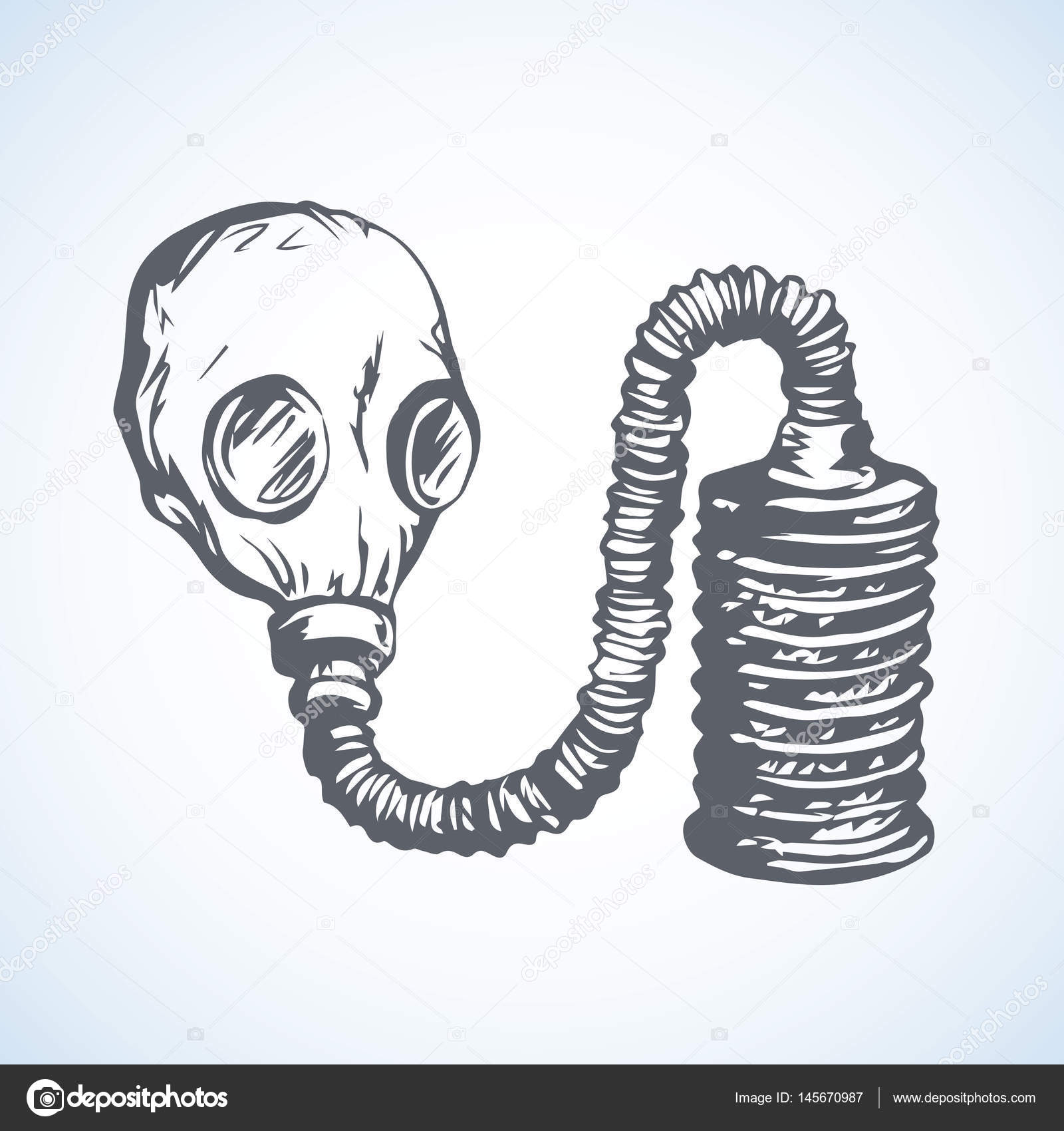 1600x1700 Vector Drawing. Gas Mask Stock Vector Marinka