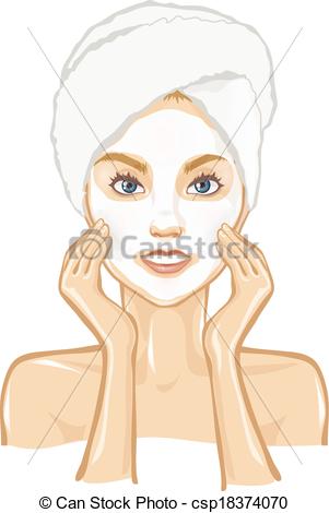 301x470 Spa, Beautiful Woman, Massage, Mask. Towel, Head, Face, Vectors