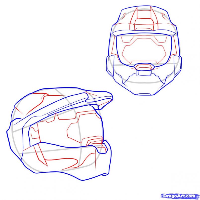 Master Chief Helmet Drawing at GetDrawings | Free download