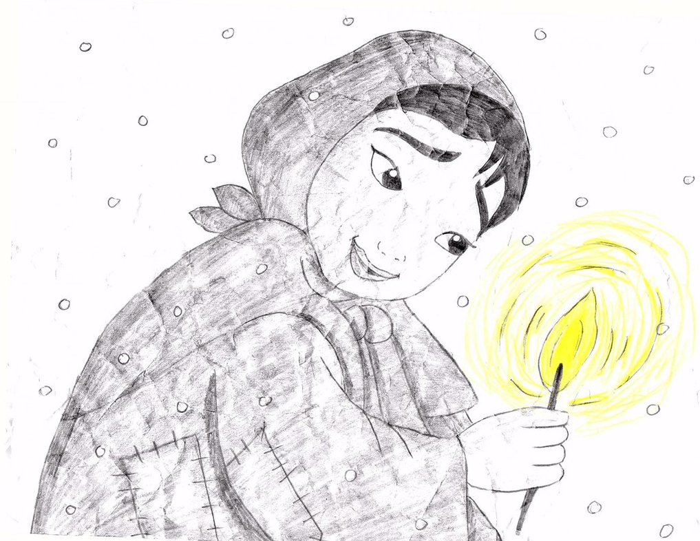 1017x786 The Little Match Girl Drawing By Julietcapulet432