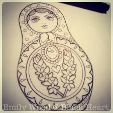 225x225 Russian Nesting Doll Drawing