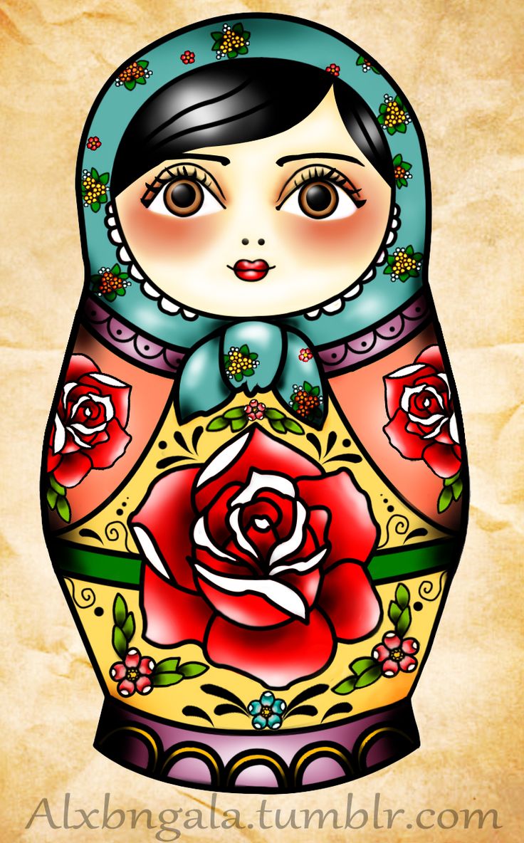736x1184 Russian Nesting Dolls Drawing