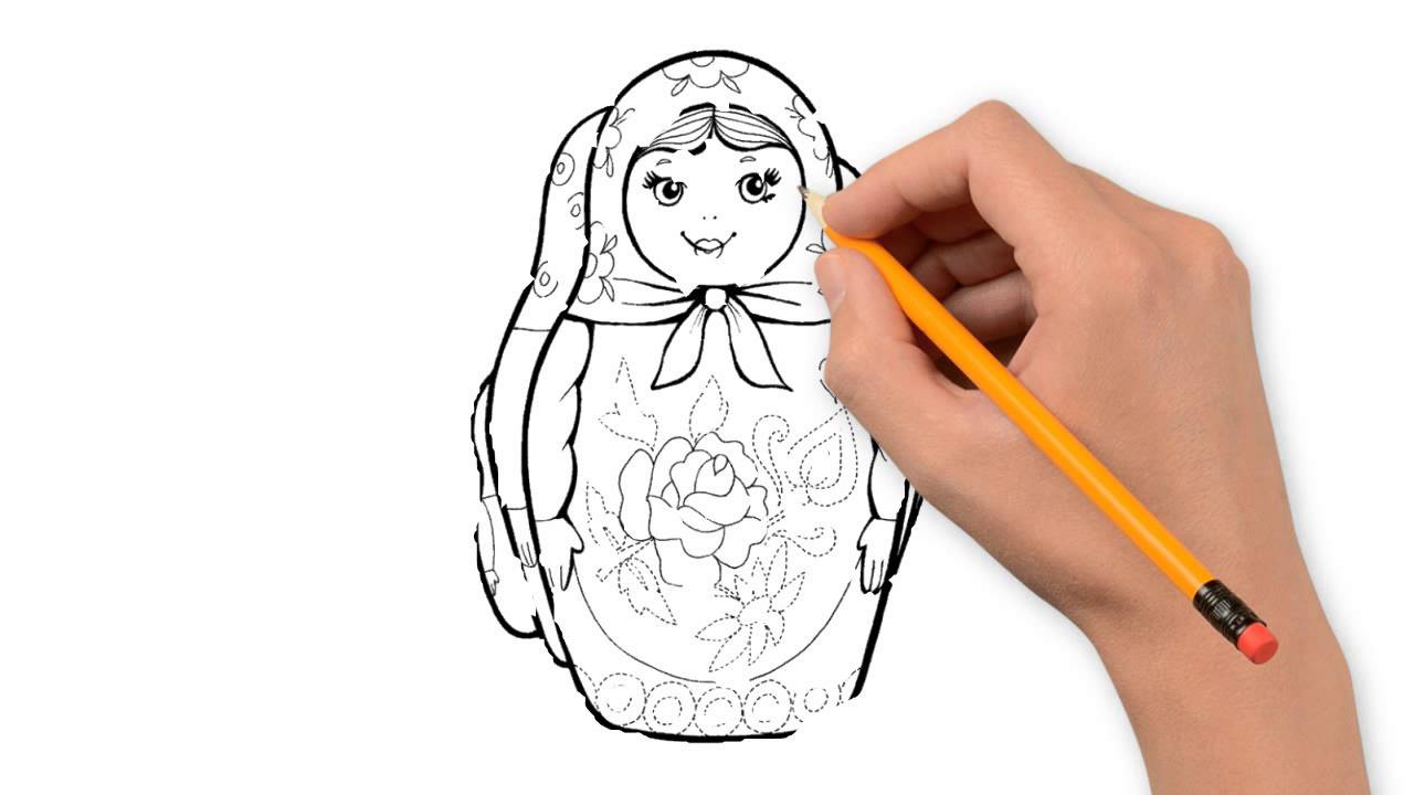 1280x720 Matryoshka Nature Pencil To Draw Step By Step