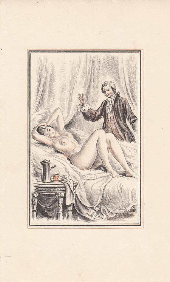 570x945 Mature French Vintage Erotic Art Drawing French Vintage And Drawings