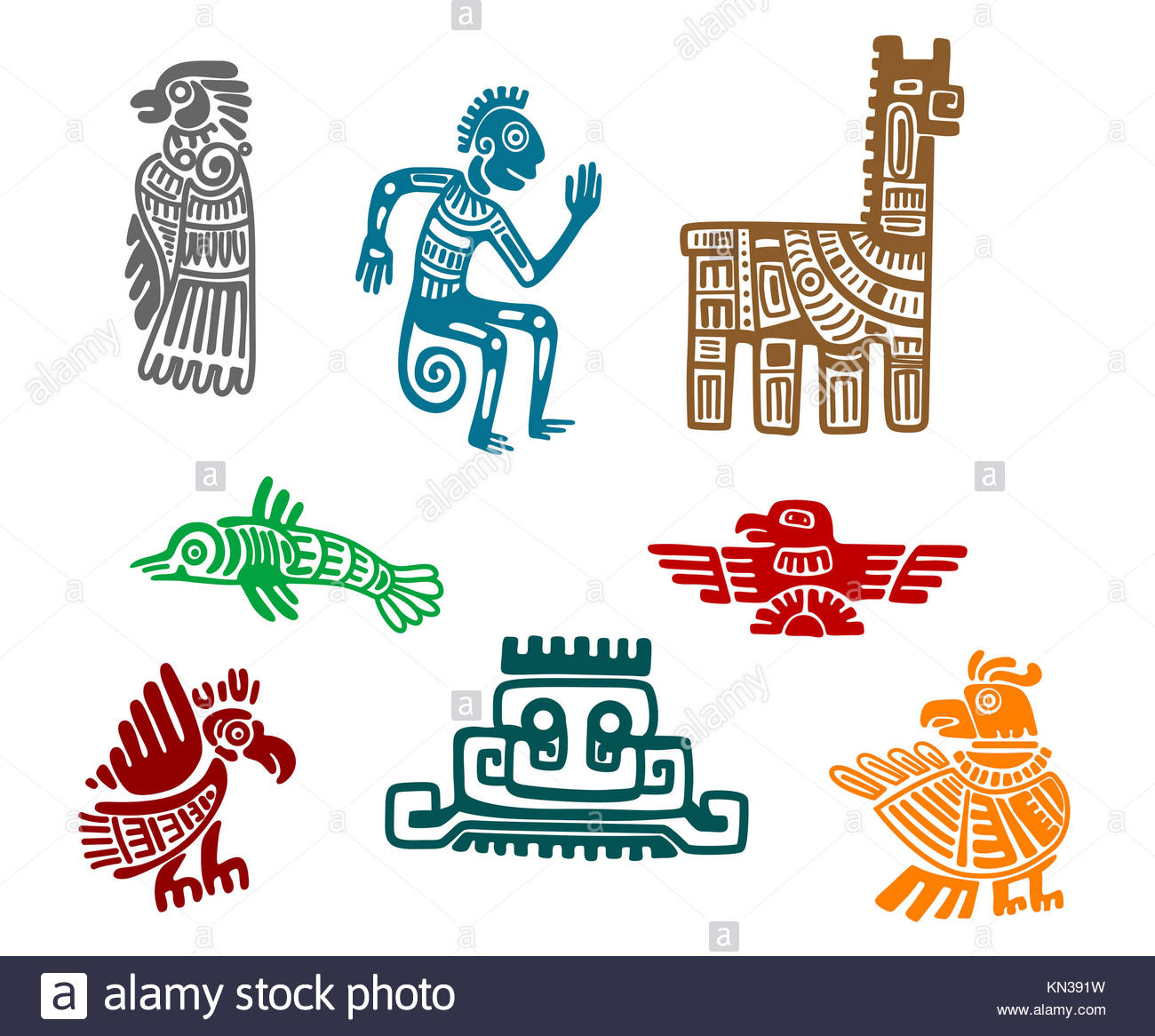 1300x1166 Aztec And Maya Ancient Drawing Art Isolated On White Background