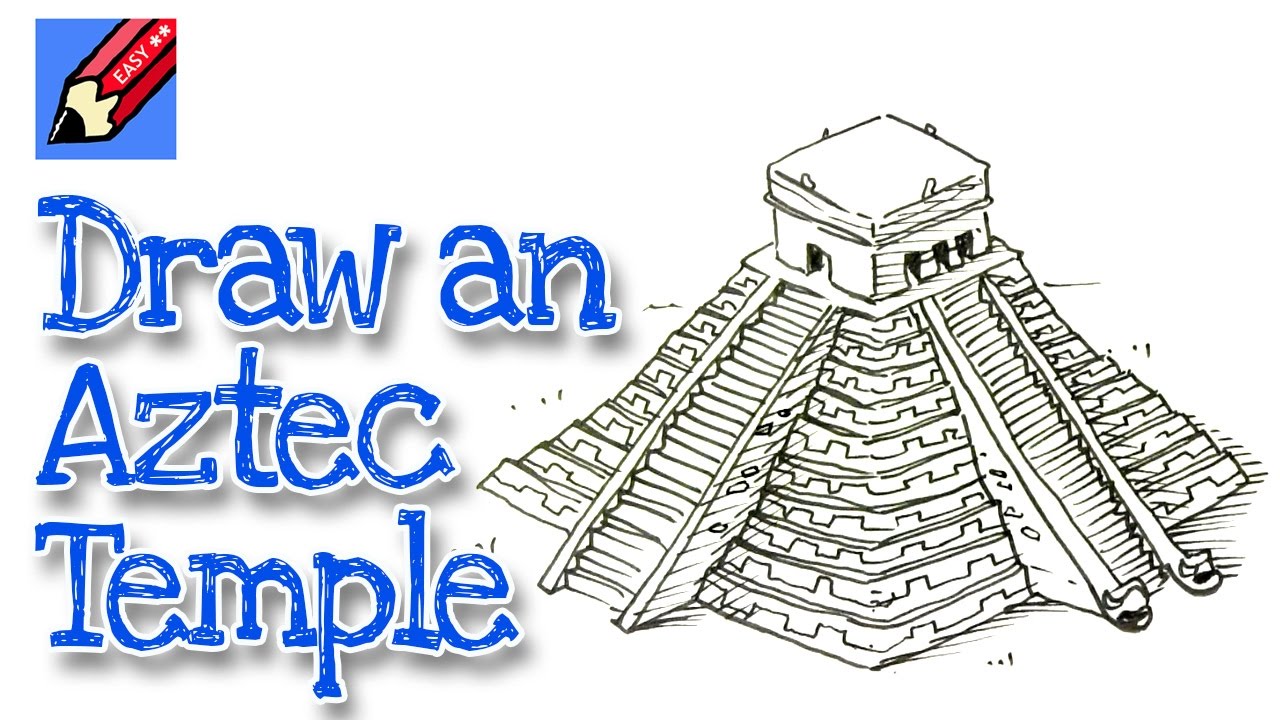 1280x720 How To Draw An Mayan Pyramid Temple (Chichen Itza) Real Easy