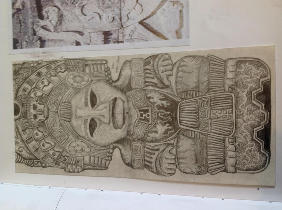 960x716 Mayan Statue Drawing By Scapton
