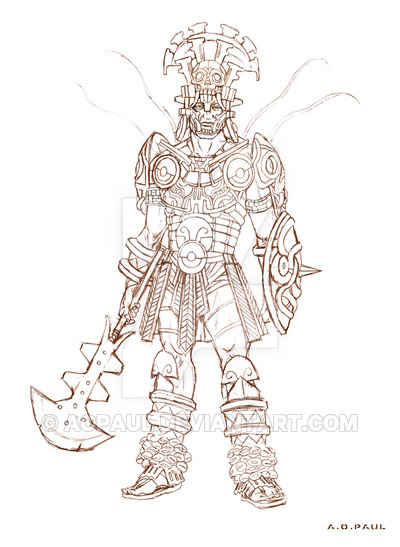 400x547 Mayan Warrior. Light Class. By Aopaul