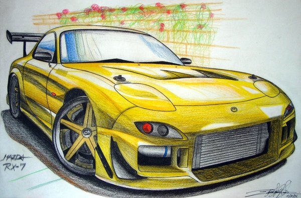 Mazda Rx7 Drawing at GetDrawings | Free download