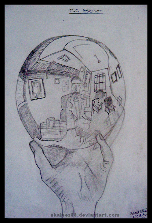 498x730 M.c Escher Drawing By Akaleez88