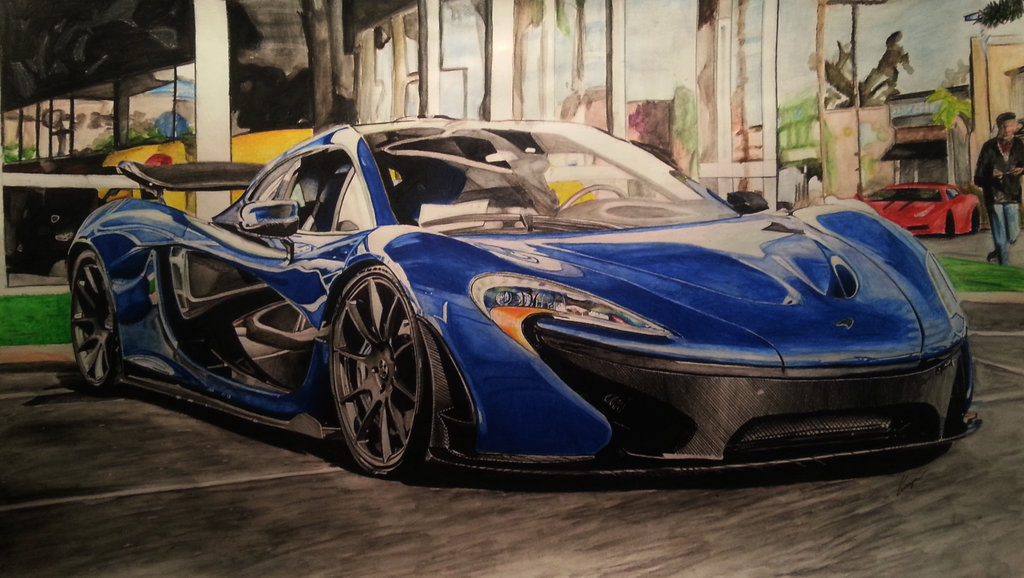 1024x578 Mclaren P1 Drawing By Kacpermamcarcyzk