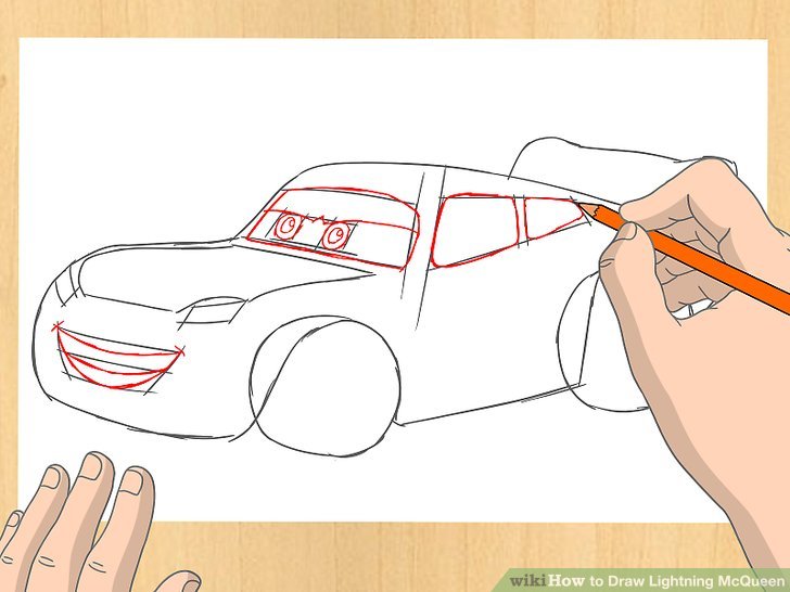 728x546 How To Draw Lightning Mcqueen 7 Steps (With Pictures)