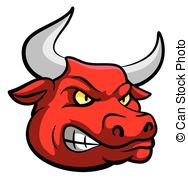 188x179 Bull Sports Mascot Head. A Drawing Of A Mean Angry Looking