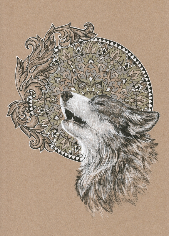575x800 Wolf Mandala