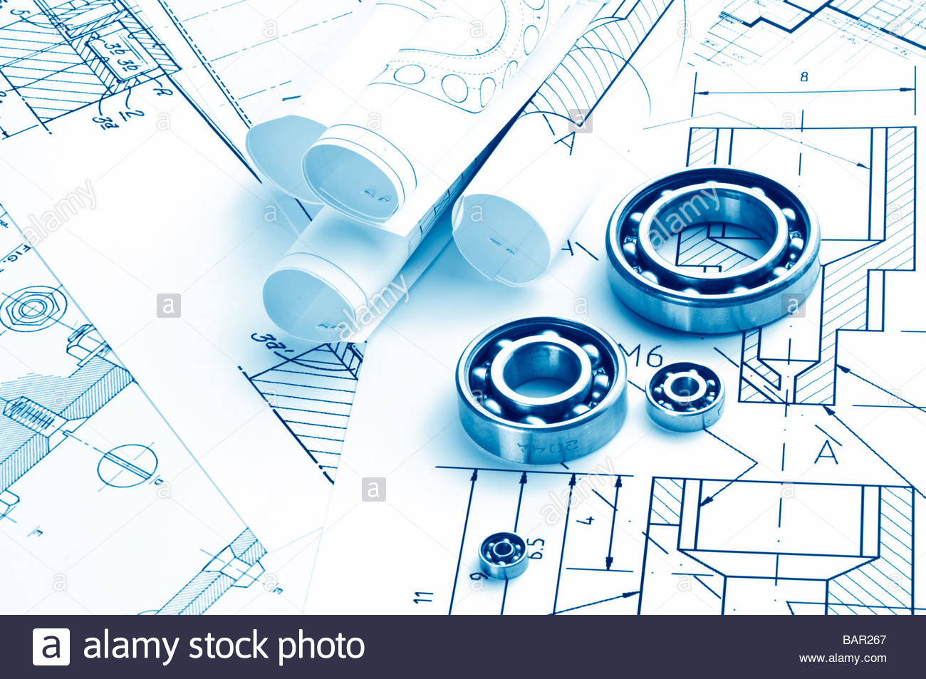 1300x953 Mechanical Drawing And Tools Bearing Stock Photo 23863567