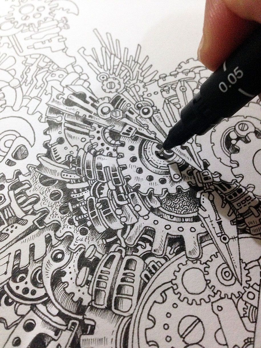 915x1220 Steampunk Owl Illustration By Doodle Artist Kerby Rosanes So
