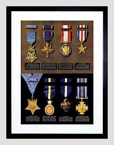 235x300 War Drawing Wwii Medal Honor Cross Army Navy Air Force Framed