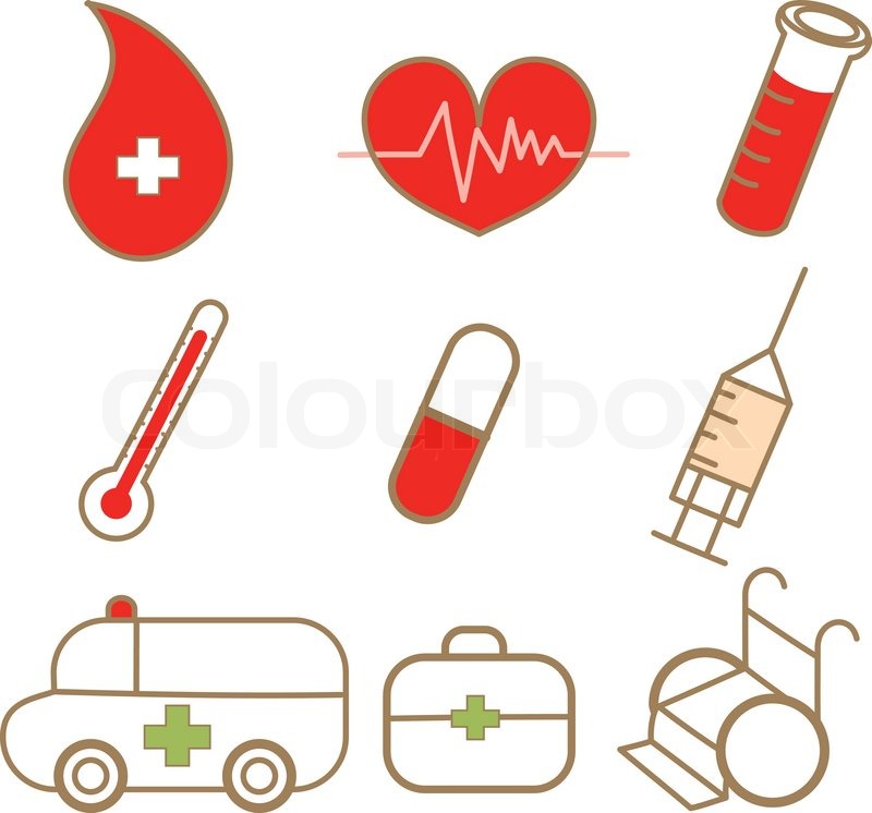 800x746 Cartoon Drawing Of Medical Icon Set Stock Vector Colourbox
