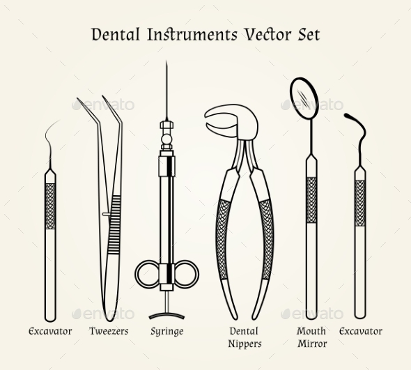 590x531 Vintage Dentist Tools. Medical Equipment In Retro By Neyro2008