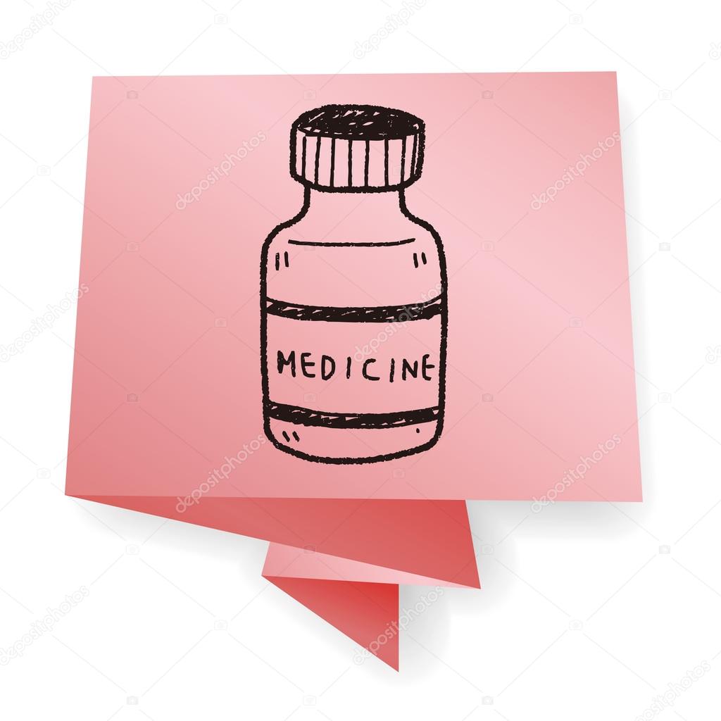 1024x1024 Medicine Bottle Doodle Drawing Vector Illustration Stock Vector