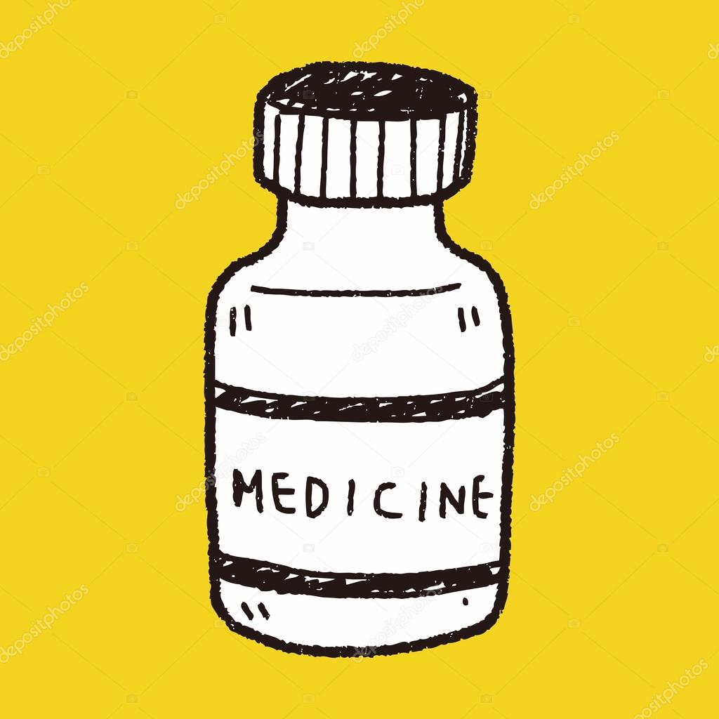 1024x1024 Medicine Bottle Doodle Drawing Stock Vector Hchjjl