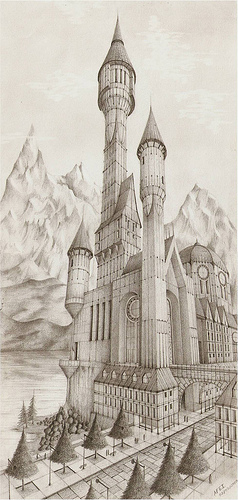 238x500 Imaginary Medieval Castle