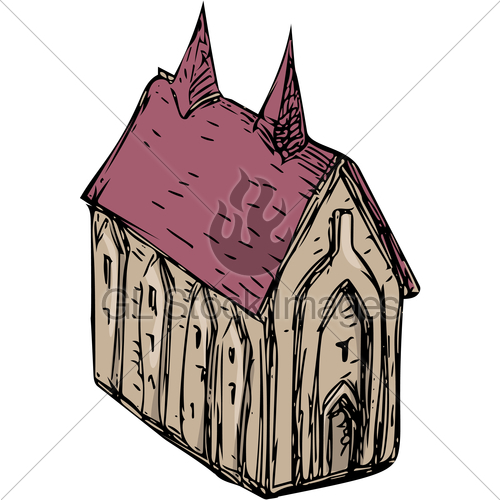 500x500 Medieval Church Drawing Gl Stock Images