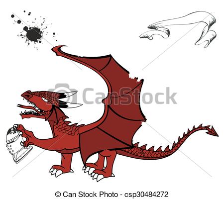 450x400 Medieval Dragon Tattoo Vectors Illustration