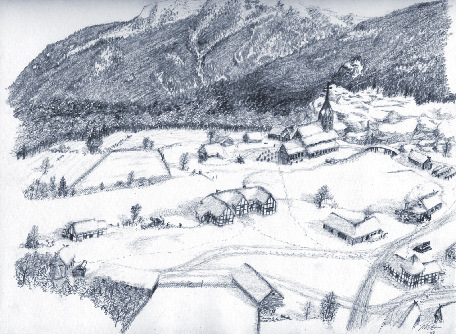 1600x1171 Resultado De Imagen De Medieval Village Drawing Medieval