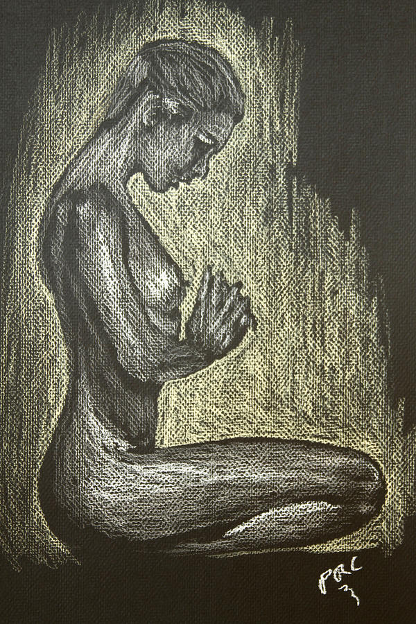 600x900 Meditation Pose Drawing By Perry Robert