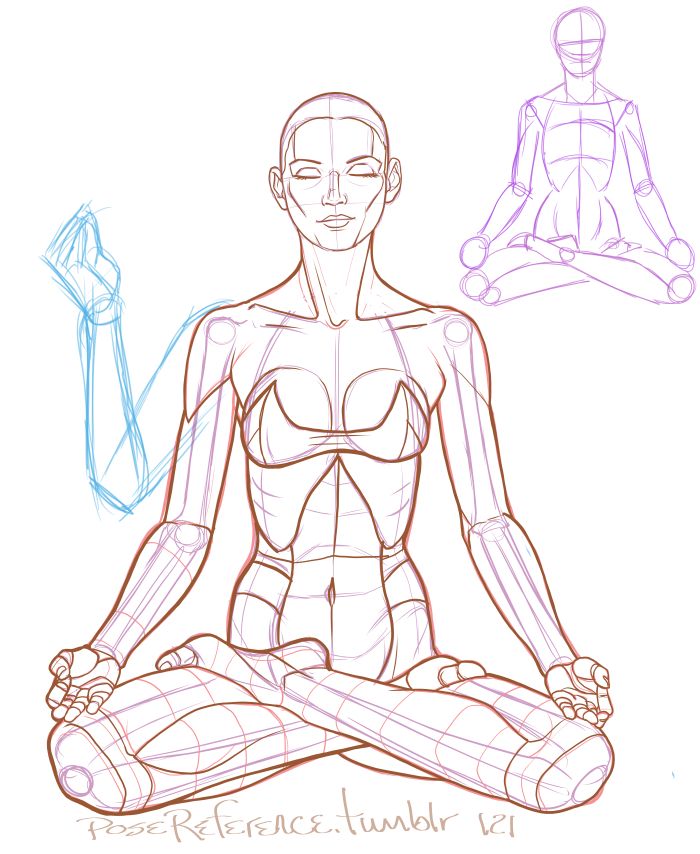 Meditation Pose Drawing at GetDrawings | Free download